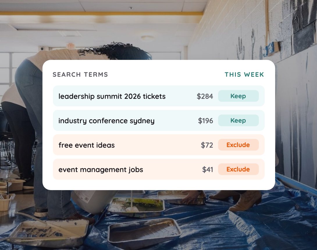 Example: Registrations from the right audience